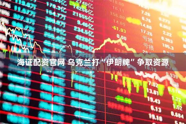 海证配资官网 乌克兰打“伊朗牌”争取资源